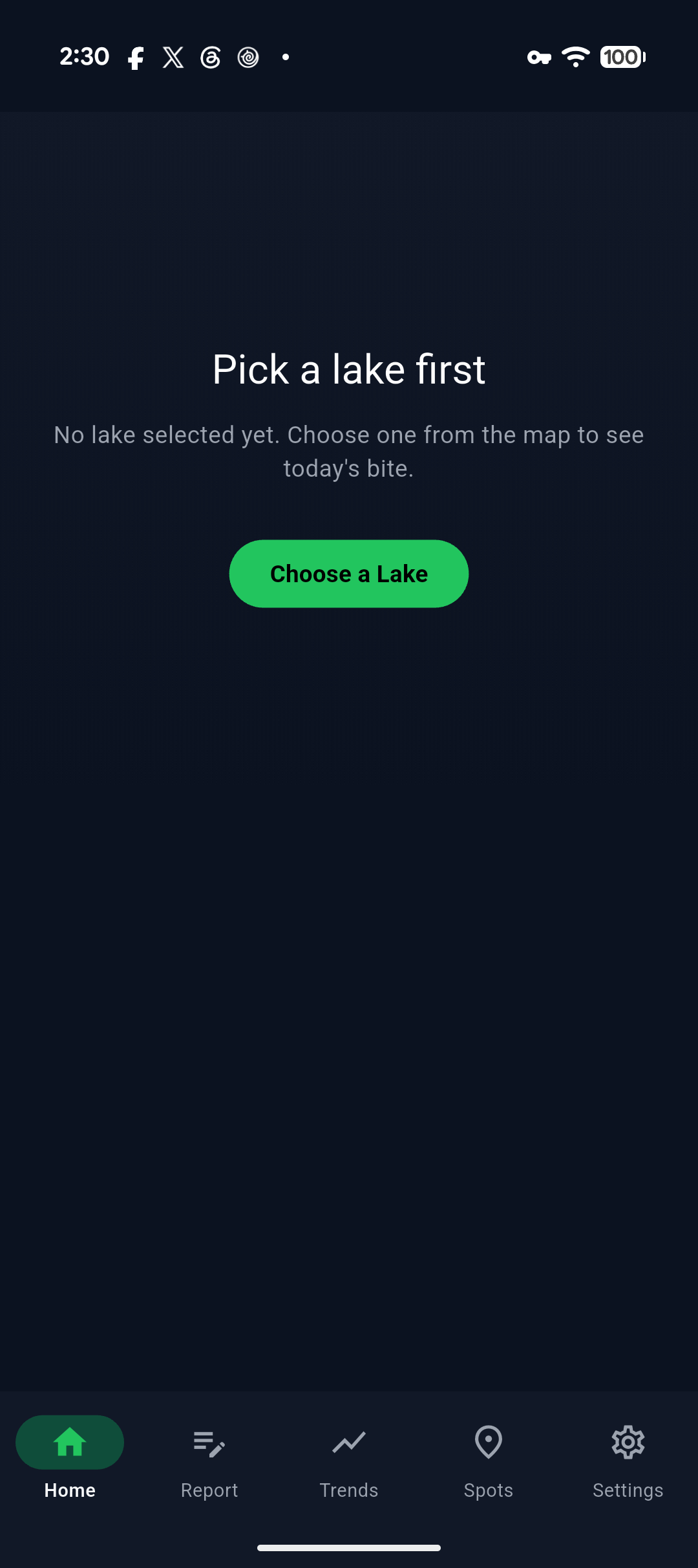 BiteCall home screen